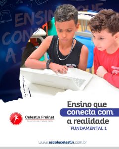 Fundamental 1 na Celestin Freinet: ensino que conecta com a realidade A nossa proposta para o Ensino Fundamental 1 prioriza tanto o conteúdo pedagógico de excelência quanto as experiências que aplicam esse conteúdo na prática. Os alunos são incentivados a exercer a liderança no processo de aprendizagem e constantemente estimulados em sua autonomia. Mais do que uma grade curricular completa e forte, a Celestin Freinet oferece uma vivência de ensino que conecta os estudantes com a realidade e os prepara para o futuro. 